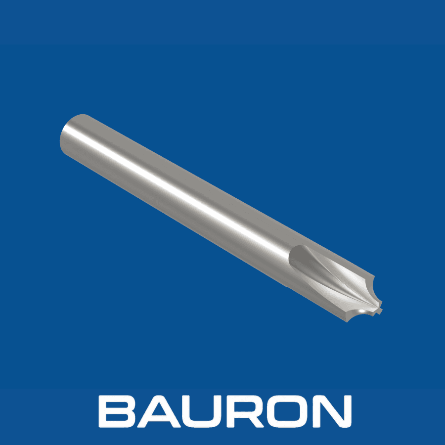 Fraise à arrondi d'angle à une extrémité avec profil de coupe concave et queue cylindrique